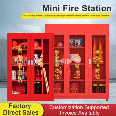 Fire Safety Cabinet With 3C Tempered Glass 1200mm Aluminum Alloy Fire Equipment Storage Cabinet With Adjustable Shelves And Lock For Office Factory Warehouse