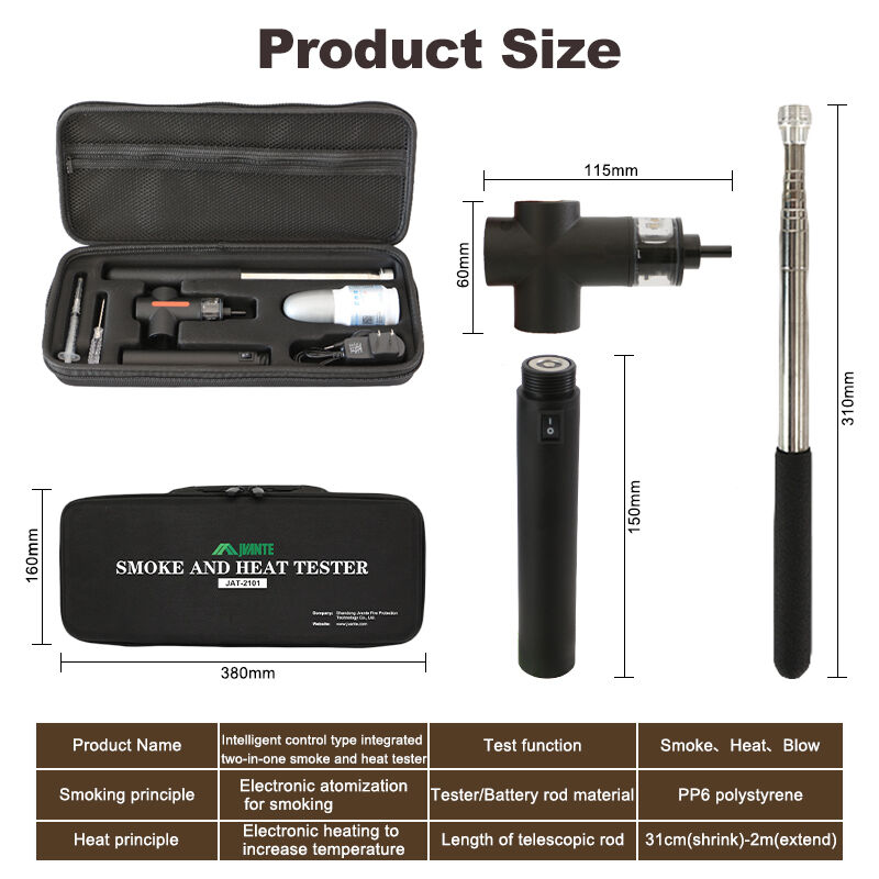 Intelligent control type integrated two-in-one smoke and temperature tester