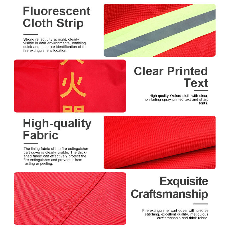 50kg Fire Extinguisher Cart Cover, Red Oxford Fabric, 68*77cm, Dust Rain Cover