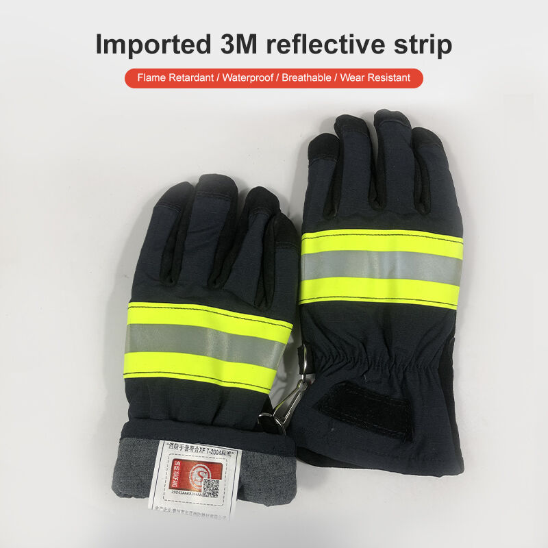 Aramid Fireproof Gloves 17 Model, Leather Palm Heat Resistant Gloves, Fire Fighting Safety Gloves for Rescue with Waterproof