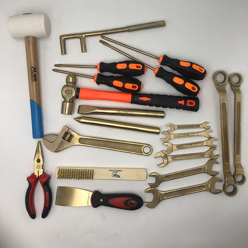 21Pcs Aluminum Bronze Non-Sparking Explosion Proof Tool Kit for Oil, Gas, Petrochemical & Power Industry