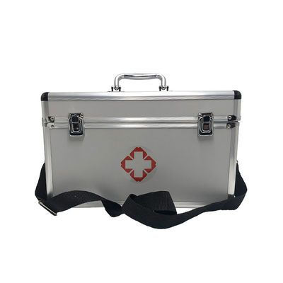 Caja de primeros auxilios Caja médica de aleación de aluminio vacía, puede almacenar medicamentos convencionales para primeros auxilios