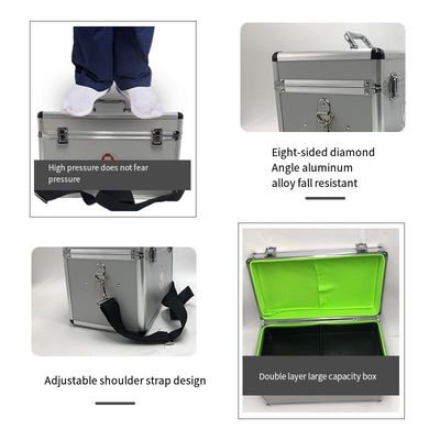 Caja de primeros auxilios Caja médica de aleación de aluminio vacía, puede almacenar medicamentos convencionales para primeros auxilios